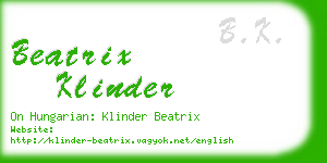 beatrix klinder business card